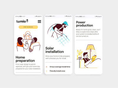 Lumio Solar app branding energy illustration lumio minimal mobile solar spot web