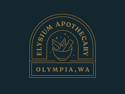Elysium Apothecary Badge alchemy apothecary branding design graphic design identity illustration logo mark olympia washington witchy