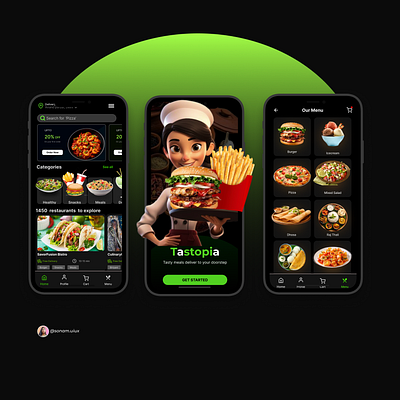 (Tastopia) Food Delivery App UI Design app mobileapp mobiledesign mobiledesigner ui uidesigner uiinspiration uiux uxui