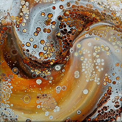 Sparkly Sandwich Acrylic Pour ~ Brown, Copper, Golds and White.. acrylic acrylic paint art design graphic design illustration paintings pouring tutorial video