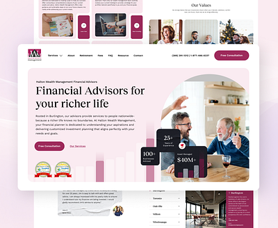 Corporate Website UI Design - Halton Wealth Management corporate web design landing page design website design inspo