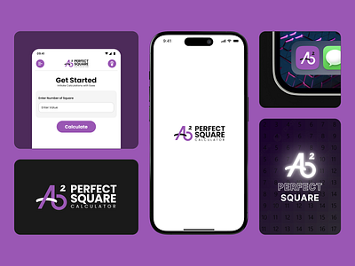 Logo Design - Perfect Square Calculator app design branding calculator calculator app logo logodesign perfect square square root ui ui design