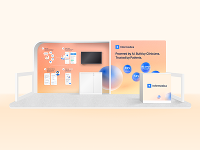 Event kiosk/booth design booth booth design branding design event exhibiltion exhibition booth graphic design kiosk mockup orange peach peach fuzz peachfuzz photoshop warm