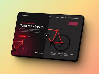 UI design for Trek Bikes app design bicycle ui design bicycle web design bike website cool web apps dark mode holiddin design landing page logo design ui bike design ui design ux design web design