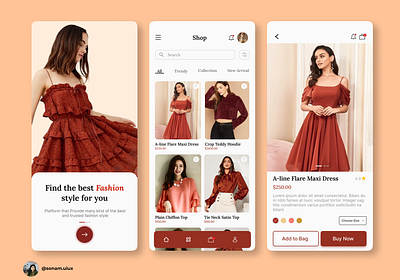 Women Shopping App UI Design figma mobile mobile design ui uidesign uidesigner uiux ux uxdesigner