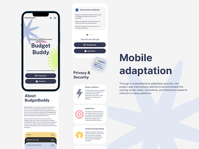 BudgetBuddy - the concept of personal financial app adaptation landingpage mockup prototype research ui uiux design user experience user interface ux web design