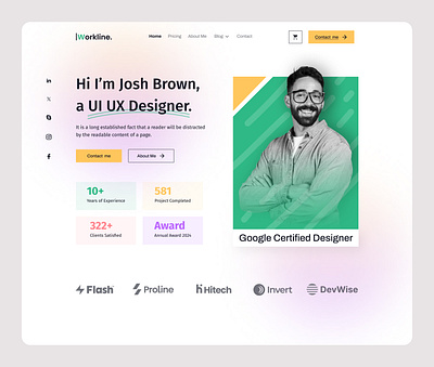 Workine: Personal Portfolio Agency Homepage ui design