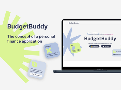 BudgetBuddy - the concept of personal financial app adaptation landingpage mobile app research responsive ui uiux design ux web design