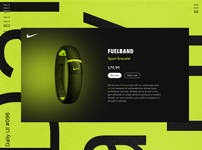 Daily UI 096 - Currently In Stock black bracelet branding challenge connected daily dailyui design effect fuelband green light nike product sport stock ui ux watch white