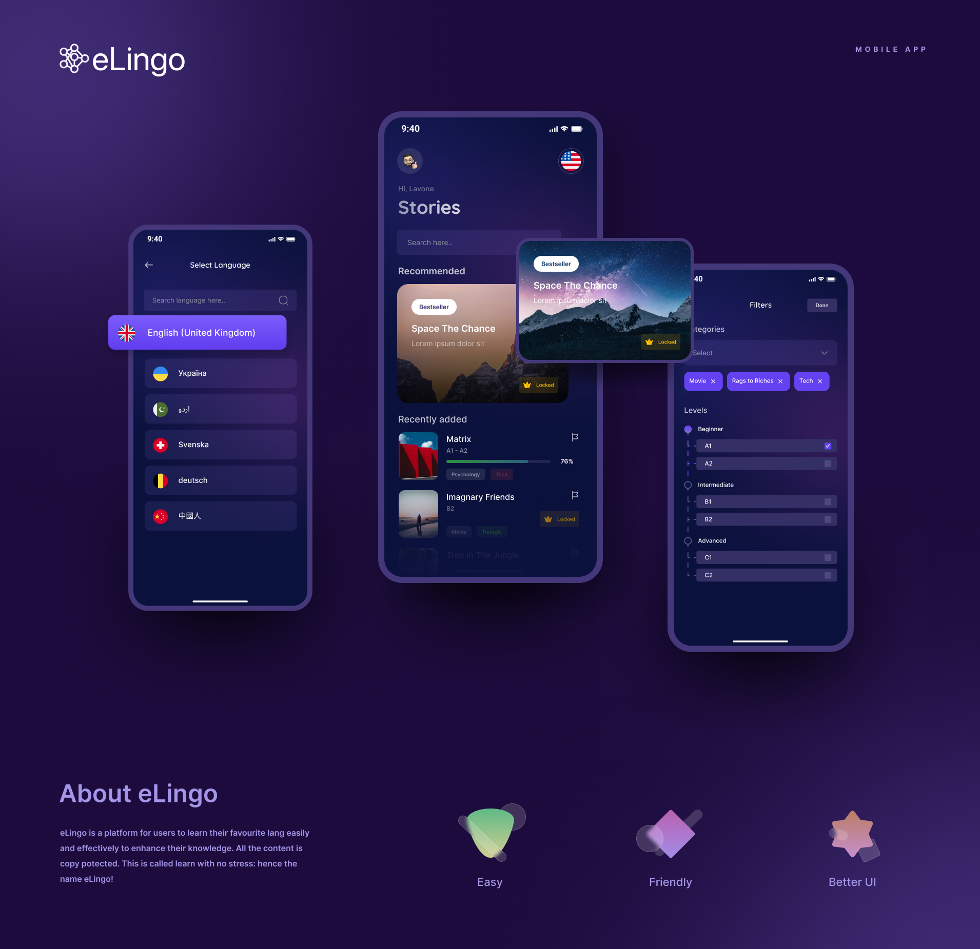 Language Learning Mobile App UX/UI Design by Talha S on Dribbble