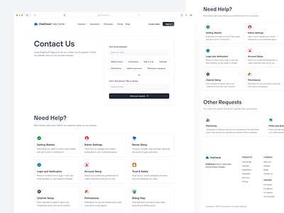 ChatCloud - Help Center Page help center help page help screen landing page product product design support page ui ui design ux web design website