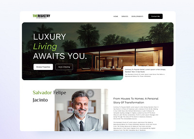 Real Estate Broker Website UI branding modern design ui user experience design user interface design