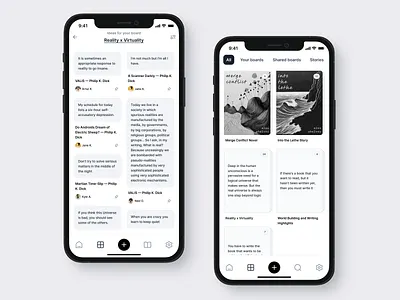 Moodboards — Pilcrowd Mobile app boards books copywriting minimal mobile moodboards notes pinterest quotes writing