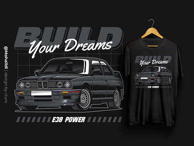 E30 Power bmw car tshirt e30