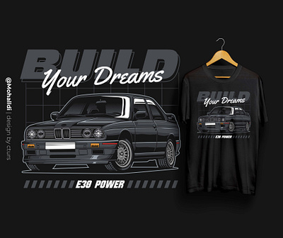 E30 Power bmw car tshirt e30