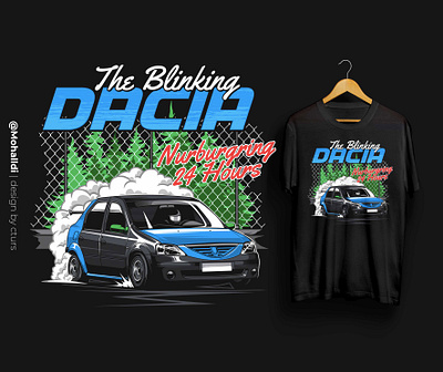 The Blinking Dacia car tshirt dacia