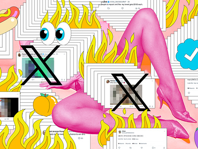 Twitter bots bots collage editorial elon musk illustration npr porn twitter x