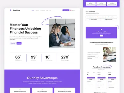 Landing page design - Fintech industry agency animation colorful creative design finance fintech landing landing page ui ux web website