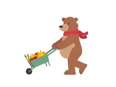 Bear Harvesting animal autumn bear fall harvest lottie