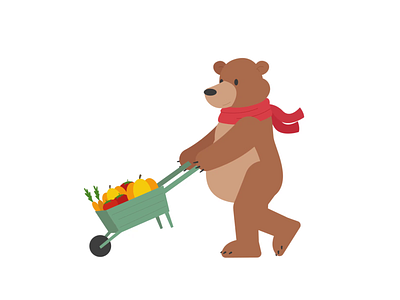 Bear Harvesting animal autumn bear fall harvest lottie