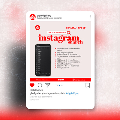 How to be discoverable on instagram Search by Motakabbir ads advertising branding digital flyer flyer graphic design post social typography
