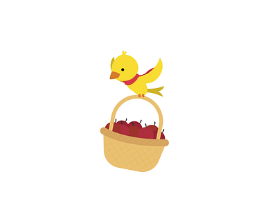 Bird with Basket basket bird fruit lottie spring