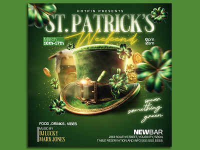 St Patricks Day Flyer Template shamrock