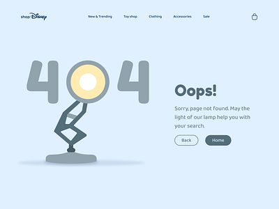 Page 404 blue concept design disney figma page 404 ui