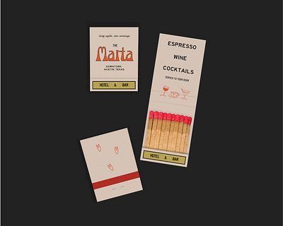 Matchbooks for Marta Hotel austintexas brand design brand identity branding designstudio graphic design logo