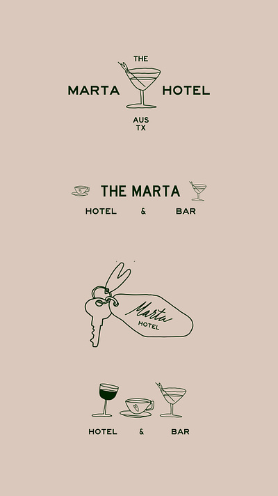 Illustration for The Marta Hotel branding graphic design logo