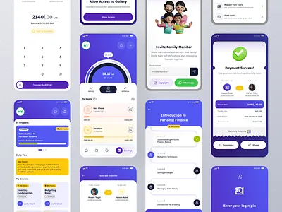 Banking/Financial Learning android banking app design financial learning ios mobile app modren modren design saving app split bill ui uiux design unique ux