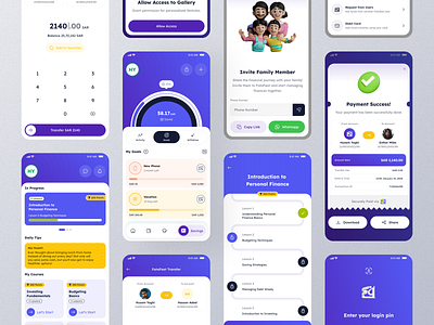 Banking/Financial Learning banking app design financial learning mobile app modren design saving app split bill ui ux
