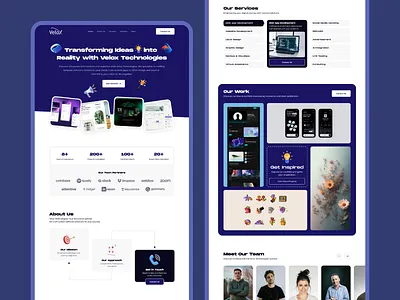 Velox Technologies Website Design agency website android branding card style design ios landing page mobile app modren modren design services software company ui uiux design unique ux website