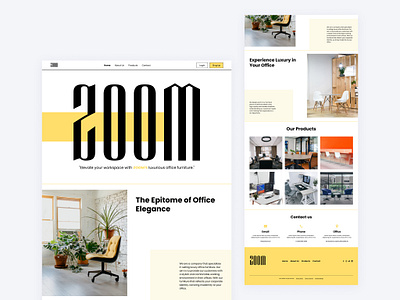 ZOOM: Luxury office furniture seller website UI UX design. app design figma graphic design productdesign ui ux