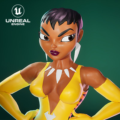 Vixen JLA Real Time Fan Art 3d animation art character game realtime stylized ue5 unrealengine