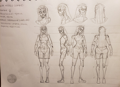 Character sheet for my animated short "Inmune". character design concept art illustration