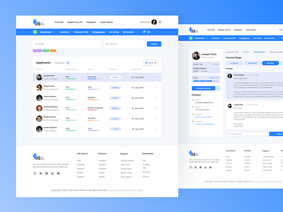 Recruiter Dashboard applicants button color composition dashboard design filter footer graphic design grid input job search platform logo recruiter typography ui ui ux ux