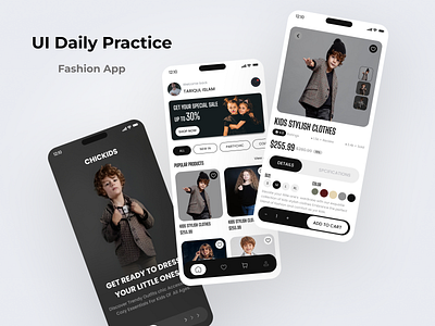 Fashion screens app branding desgin ecommarce fashion logo ui