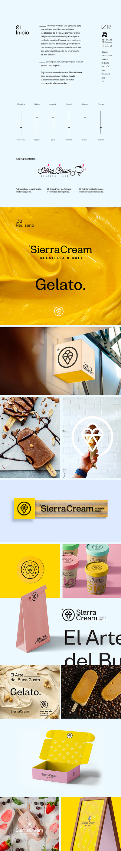 SierraCream brand brand design creative food gelato graphic design ice ice cream logo modern symbol