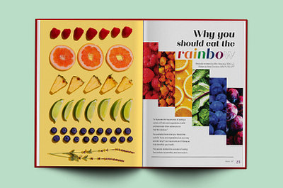 Why You Should Eat the Rainbow Magazine Spread album art color theory design editorial design graphic design typography