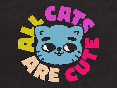 All Cats Are Cute all cats are cute branding cartoon cat cute design doodle fun graphic design illustration japanese kawaii lettering logo print typography