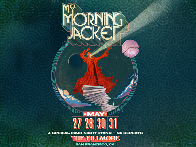 My Morning Jacket - Poster / Admat - Fillmore San Francisco 2024 admat design fillmore gigposter gigposters illustration poster posters psychedelic san francisco typography