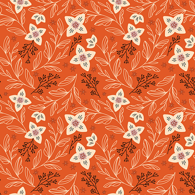Dogwood vector pattern botanical floral illustration illustrator pattern surface design