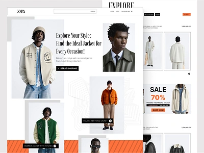 ZARA - FASHION WEBSITE LANDING PAGE apparel brand catalogue clean clothes ecommerce fashion fashion store jacket landing page marketplace online shop outfit ui ux ui design uidesign wear web website zara