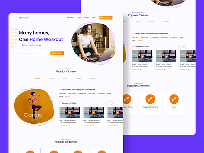 Papergym - Home page redesign channels concept design gym home page redesign search ui uidesign uiux webdesign website website concept website design workout