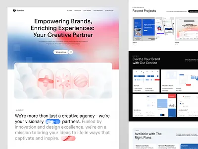 Lumina - Agency Landing Page agency agency landing page branding company website design futuristic landing page modern studio ui ux web design website website agency