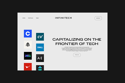 Infinitech Venture Capital Website branding design figma finance fintech interface investing landing page light mode minimal ui ux venture capital web design website white