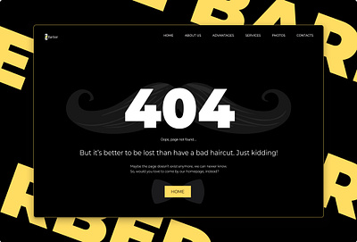 Error 404 | Barbershop 404 barber design graphic landing ui ux