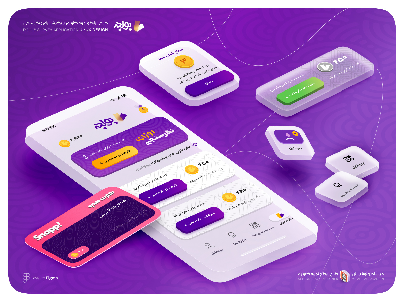 UIUX Design of Poll & Survey Mobile App by Milad Pahlavanian on Dribbble