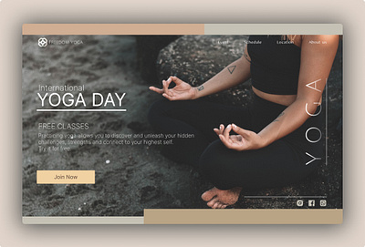 Landing page | Yoga classes free landing screen startpage ui ux yoga